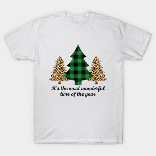 LEOPARD AND PLAID CHRISTMAS TREE T-Shirt